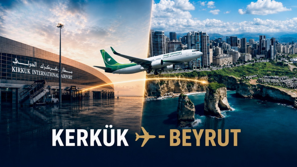 Kerkük Uluslararası Havalimanı'ndan Beyrut'a direkt uçuşlar başlıyor