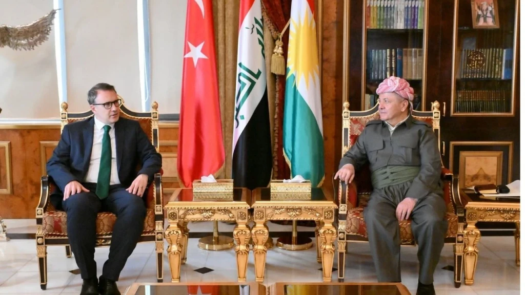 Türkiye’nin Bağdat Büyükelçisi Anıl Bora İnan, KDP Lideri Mesud Barzani ile Erbil’de Görüştü