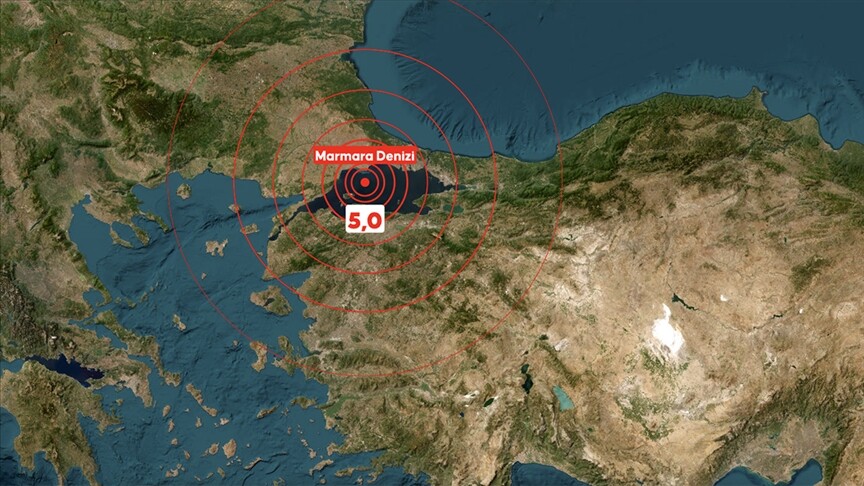 Marmara'da 5 büyüklüğünde deprem: İstanbul'dan da hissedildi
