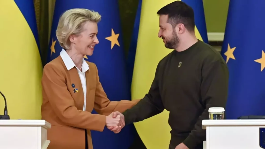AB Komisyonu Başkanı von der Leyen, Rusya-Ukrayna Savaşı'nın 2'nci yıl dönümünde Kiev'de