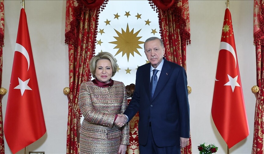Türkiye Cumhurbaşkanı Erdoğan, Rusya Federasyon Konseyi Başkanı Matviyenko'yu kabul etti