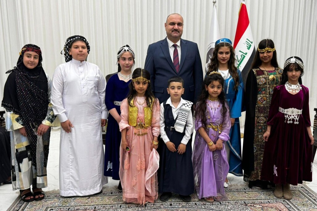 İlkokul öğrencilerinden Kerkük Valisi Mehmet Seman Ağa’ya tebrik ziyareti