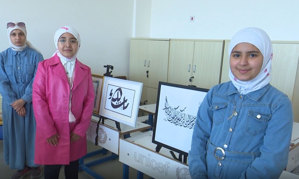 Tuzhurmatu’da öğrencilerin hat ve süsleme sergisi ilgi gördü