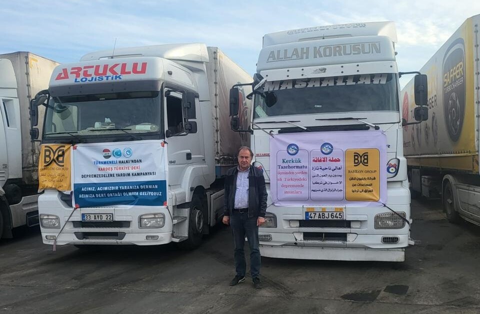 Irak Türkmen Sivil Toplum Örgütleri’nin topladığı yardımlar depremzedelere ulaştırılmak üzere yola çıktı