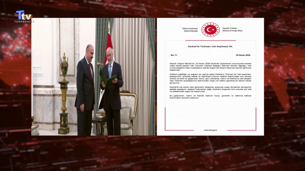 Türkiye Dışişleri Bakanlığı, Kerkük’te Mehmet Seman Ağa’nın vali seçilmesini memnuniyetle karşıladı.