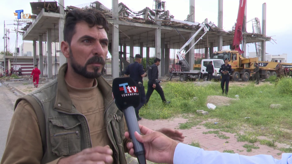 Kerkük’te inşaat halindeki binanın bir bölümü çöktü: 1 ölü, 19 yaralı