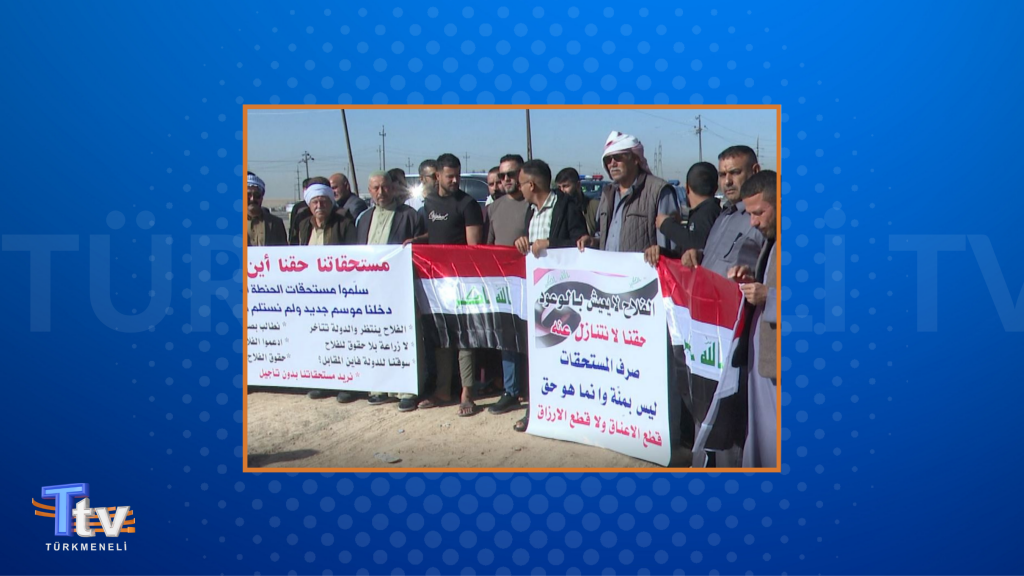 Kerkük'te çiftçilerden protesto gösterisi